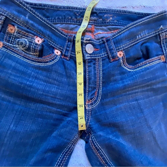 Seven7 Bootcut Women's Jeans‎ 10 Orange Embroidery Detail - Picture 12 of 15